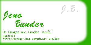 jeno bunder business card